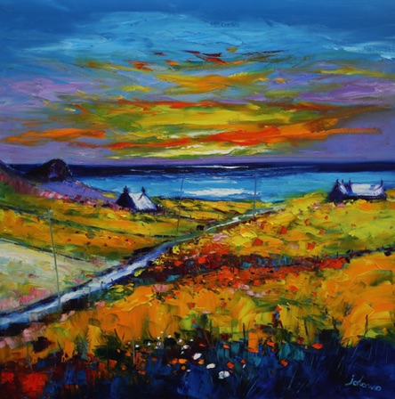 Setting sun Kilchattan Isle of Colonsay 
36x36
&pound;8100